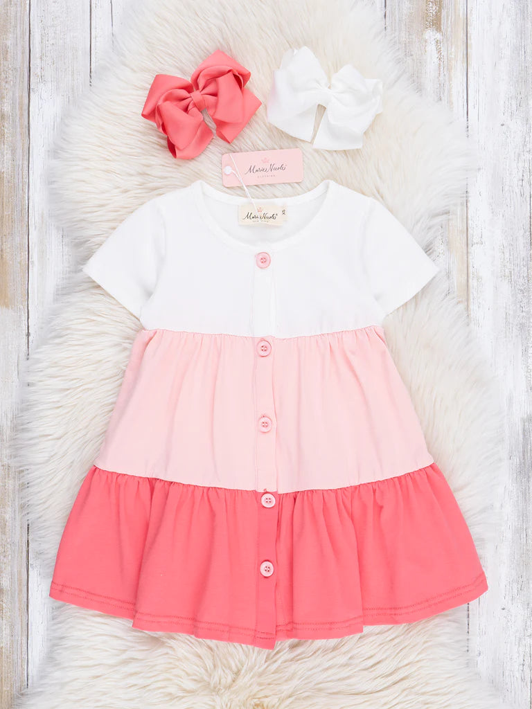 Ombre Pink Button Down Dress